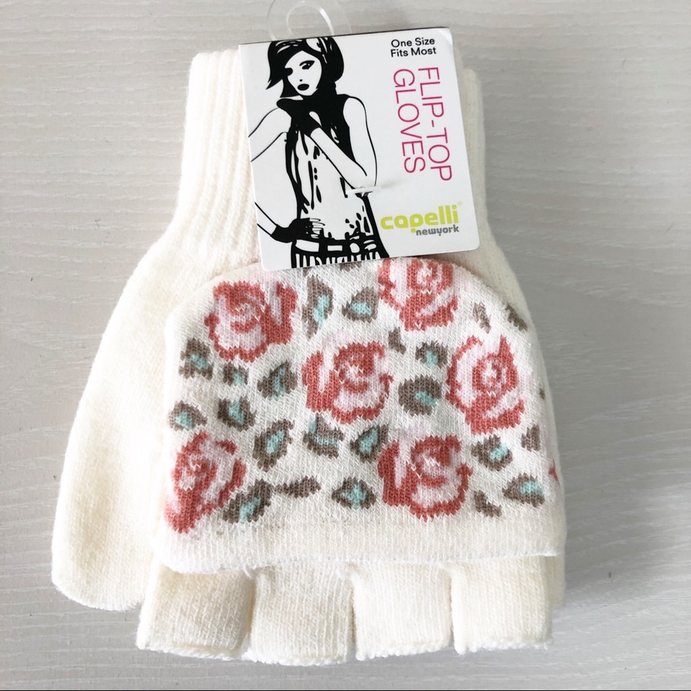 Capelli of New York  Flip Top Floral Gloves
